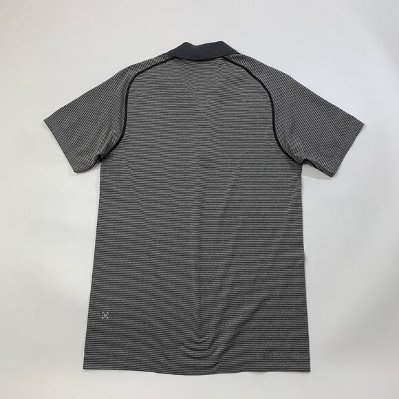Lululemon Shirt Mens S Small Charcoal Grey Metal Vent Tech Stretch Polo Golf - Picture 7 of 10